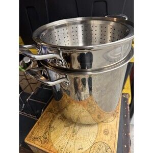 Salt 12Qt Stainless Steel Stock Pot Steamer Cooker 3 Piece Cookware NO LID